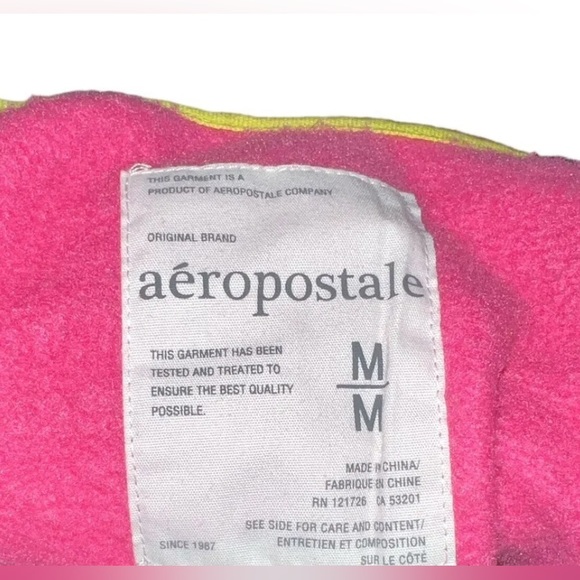 VTG Aeropostale BARBIE PINK Zip Sweatshirt Girls Med 34” Bust Long Sleeve Hoodie - Picture 6 of 7